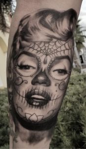Marilyn Monroe Sugar Skull Tattoo