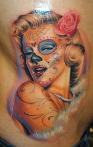 Marilyn Monroe Sugar Skull Tattoo