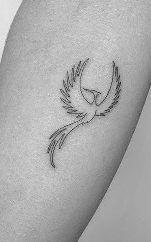 Minimalist Phoenix Tattoo 