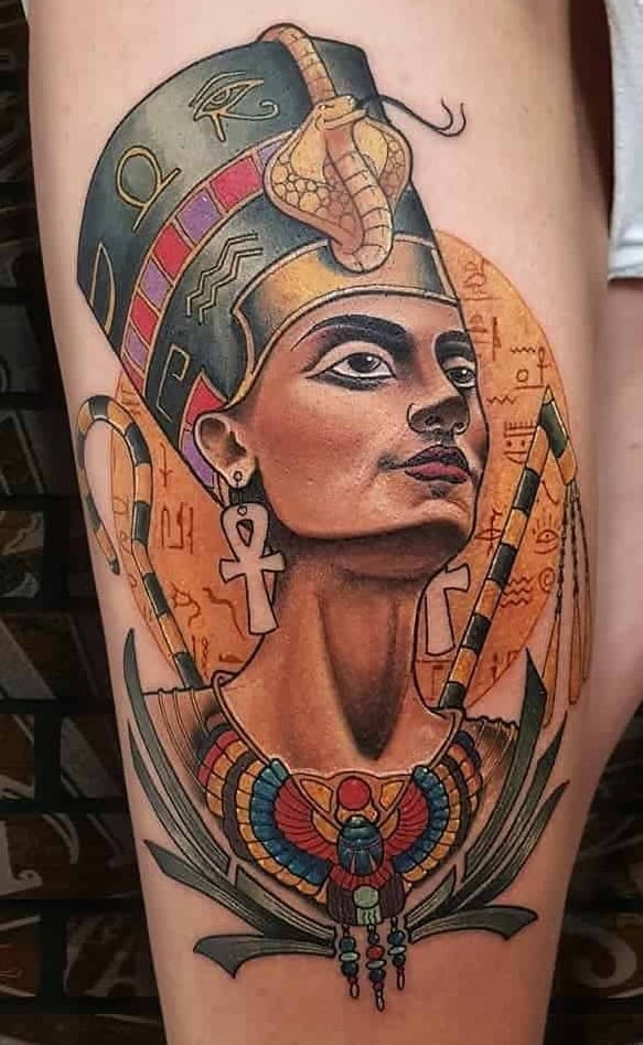 Nefertiti Ankh Tattoo