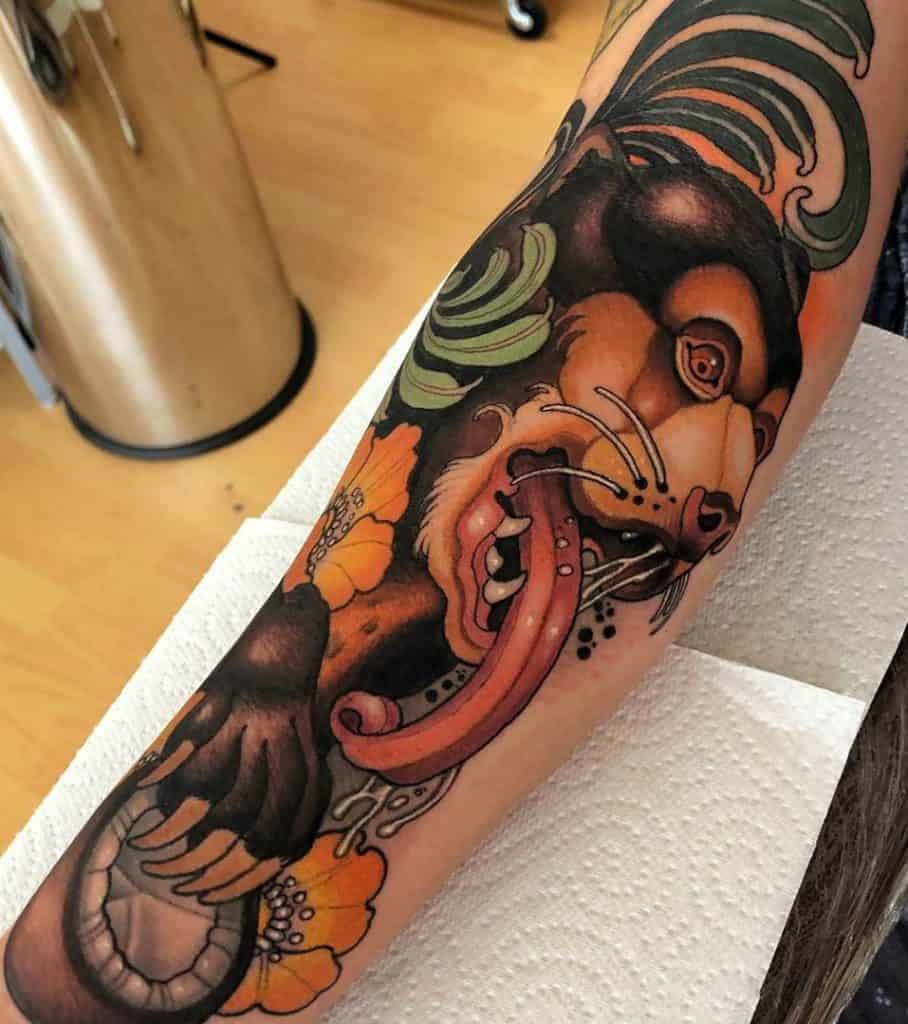 Neo-traditional Bear Tattoo