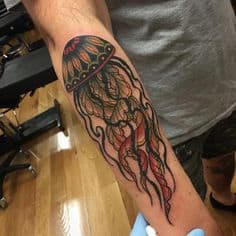Neo-traditional Jellyfish Tattoo