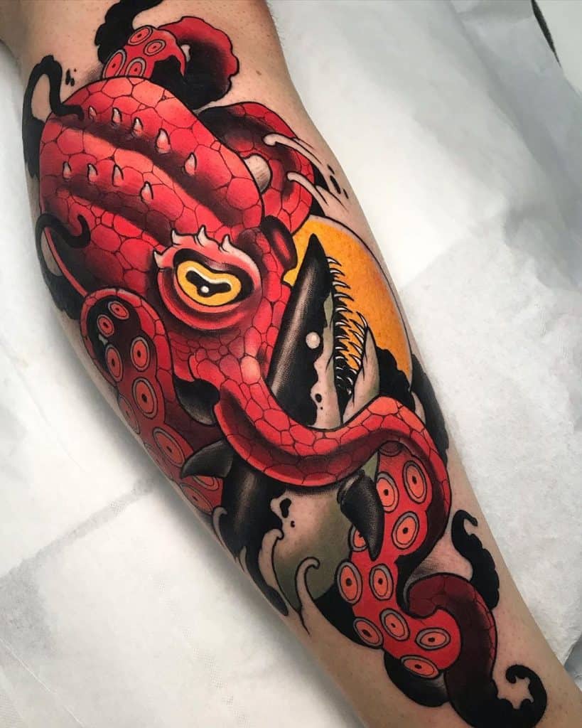 Neo-traditional Octopus Tattoo