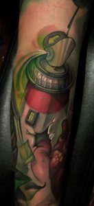 New School Lighthouse Tattoo