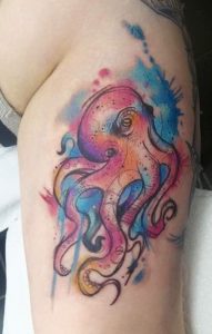 Octopus Watercolor Tattoo