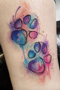 Paw Watercolor Tattoo