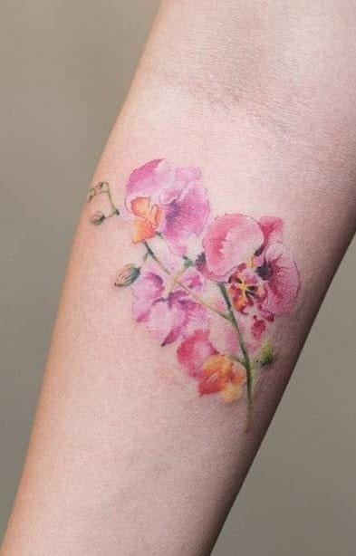 Pink Orchid Tattoo