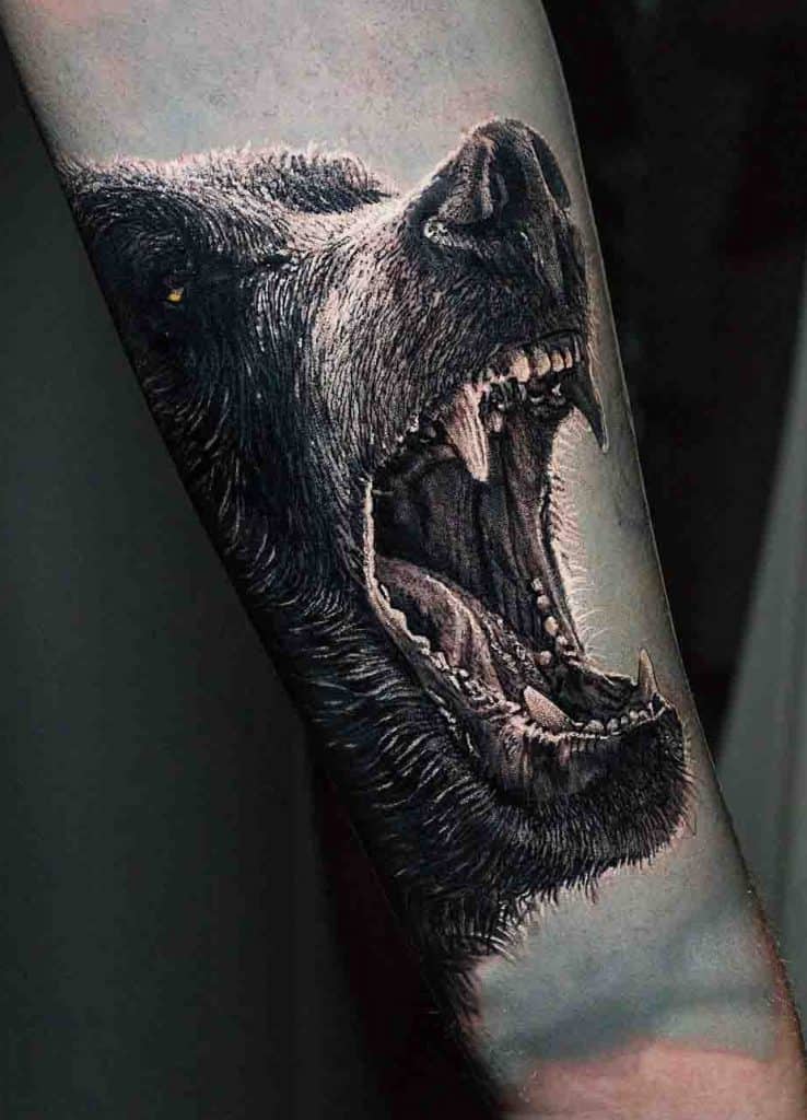 Realistic Bear Tattoo 