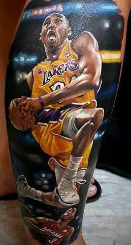 Realistic Kobe Bryant Tattoo