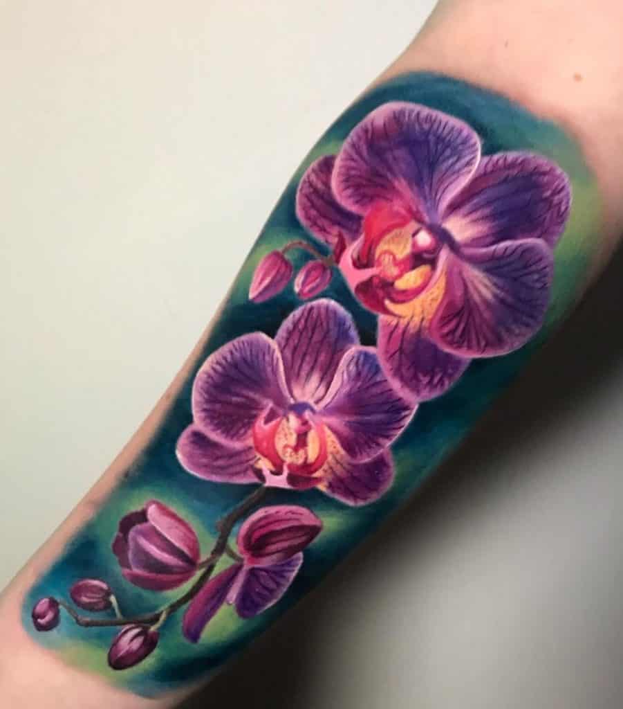 Realistic Orchid Tattoo