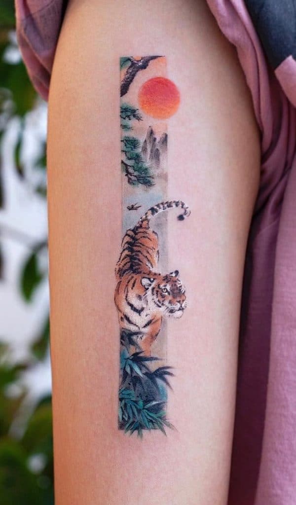 Rectangular Tiger Tattoo