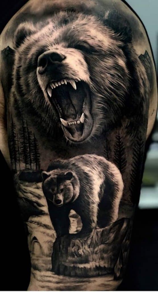 Roaring Bear Tattoo