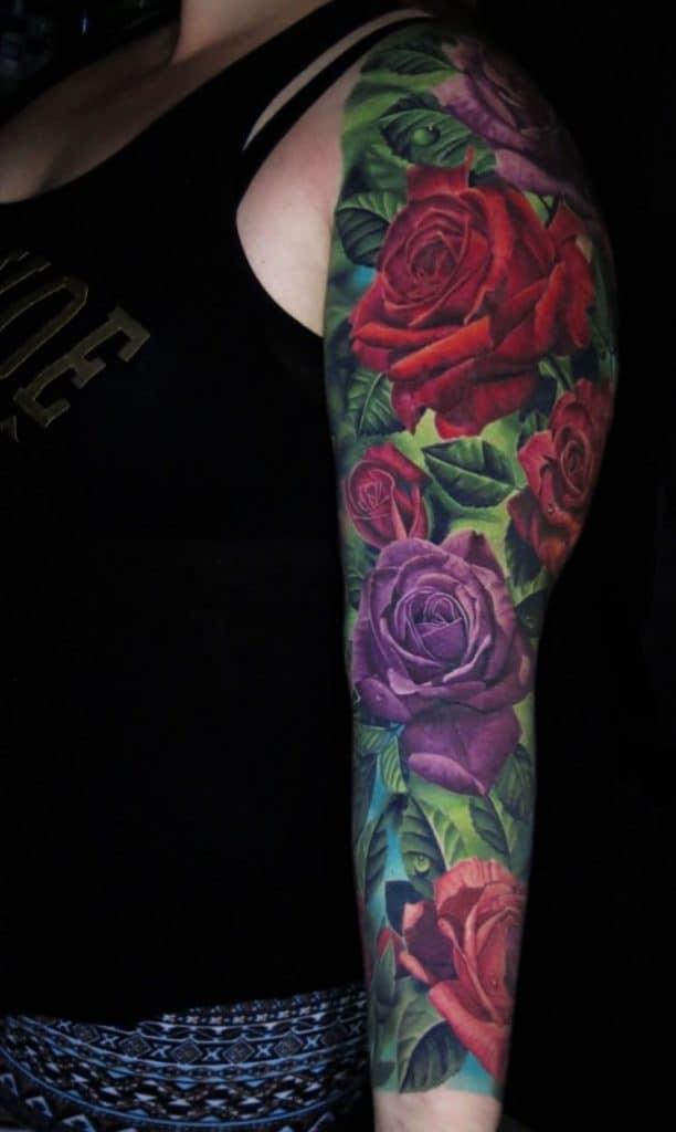Rose Sleeve Tattoo 
