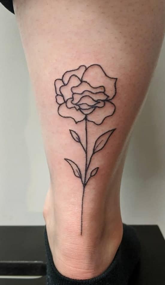 Rose Tattoo on Calf