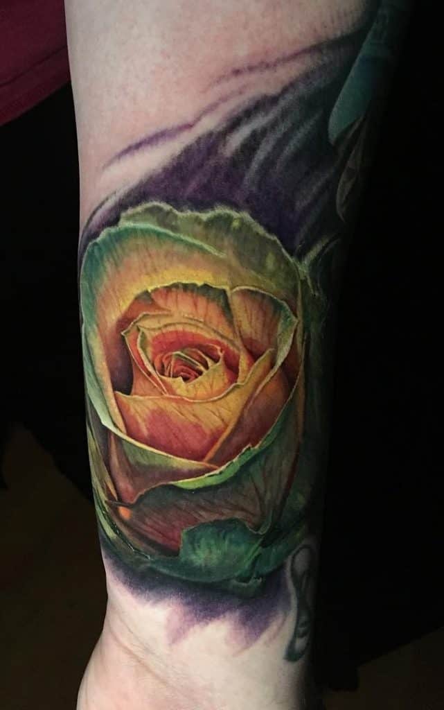 Rose Tattoo on Forearm 