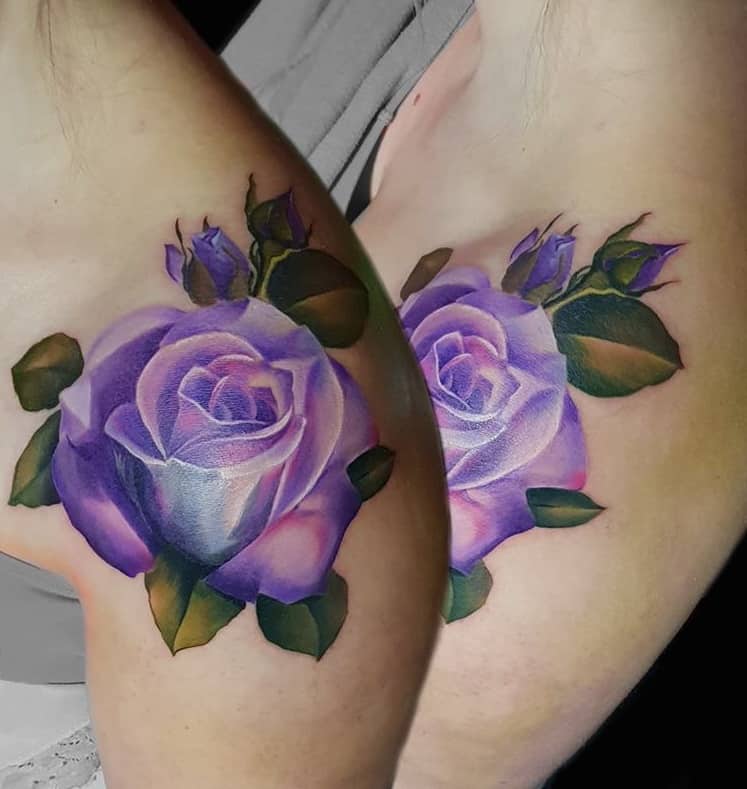 Rose Tattoo on Shoulder