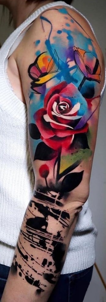 Rose Watercolor Tattoo 