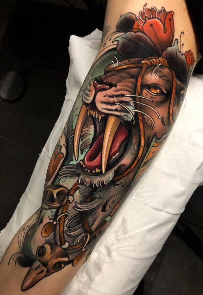 Saber-toothed Tiger Tattoo