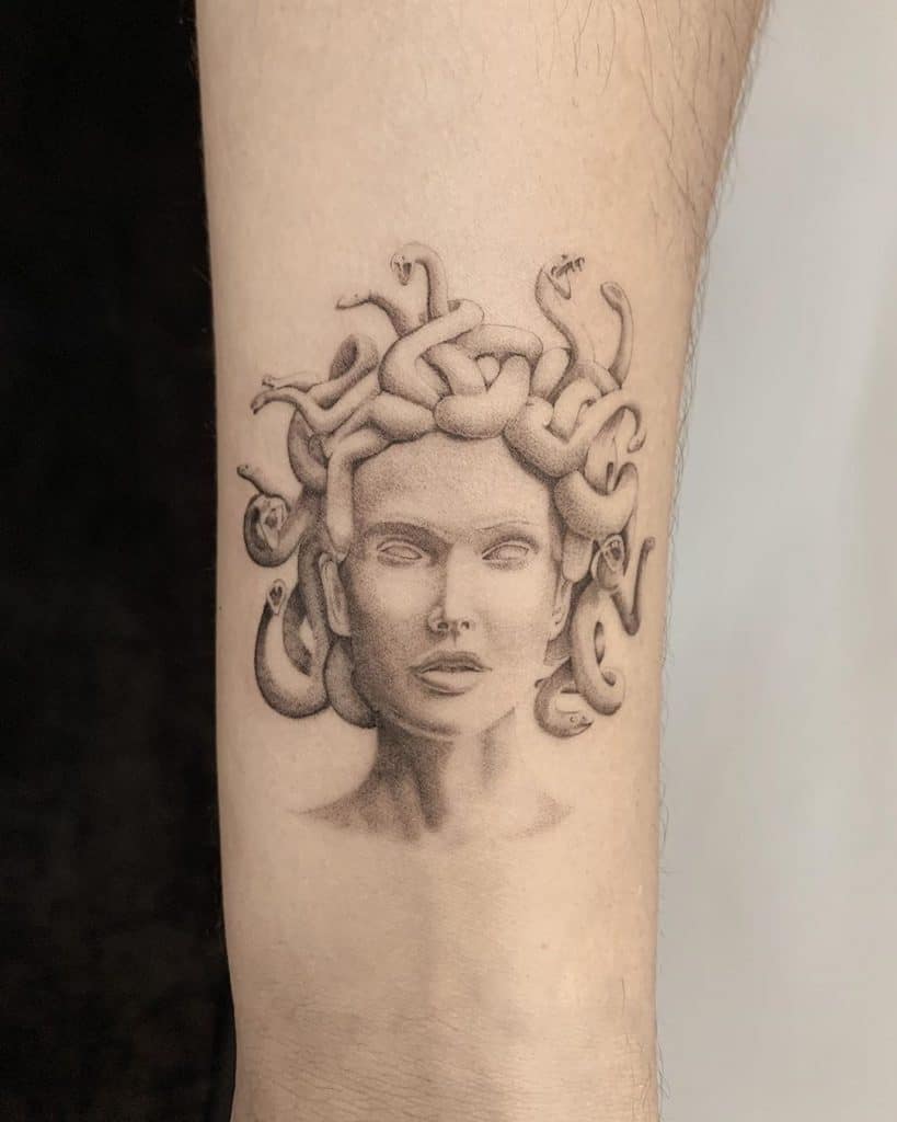 simple small medusa tattoo