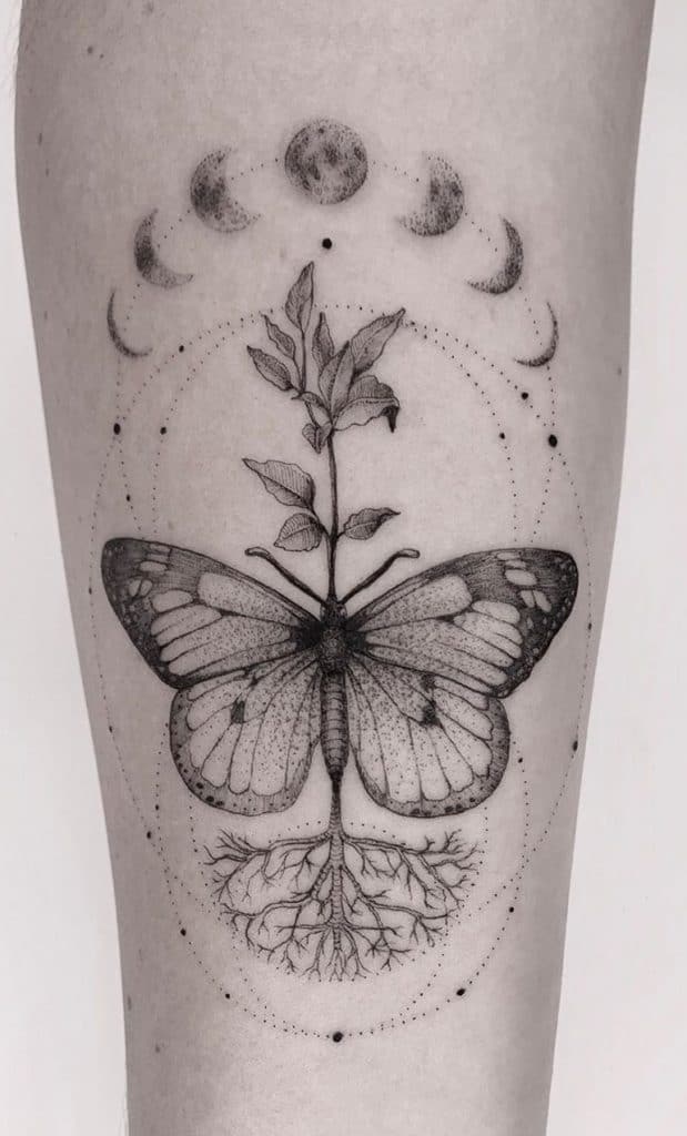 Graphic Butterfly Tattoo