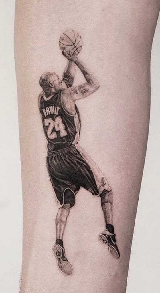 Single Needle Kobe Bryant Tattoo