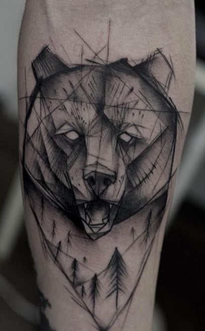 Sketchy Bear Tattoo