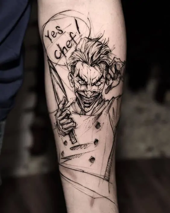 Sketchy Joker Tattoo