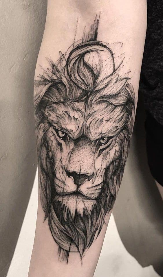 Sketchy Lion Tattoo