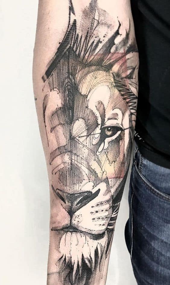 Sketchy Lion Tattoo