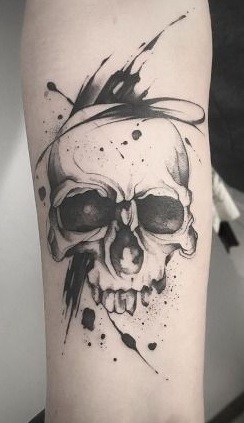 Skull Sketch Tattoo