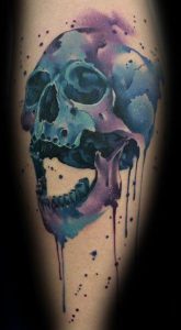 Skull Watercolor Tattoo
