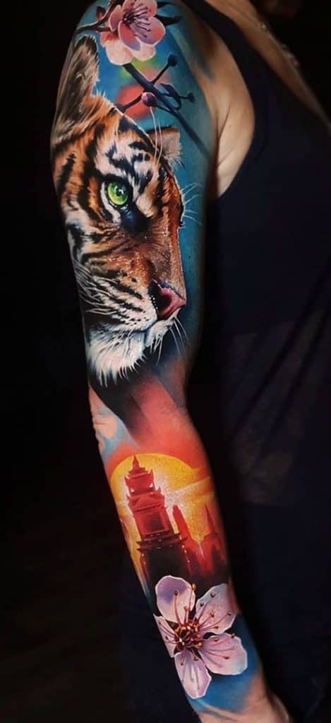 Sleeve Tiger Tattoo