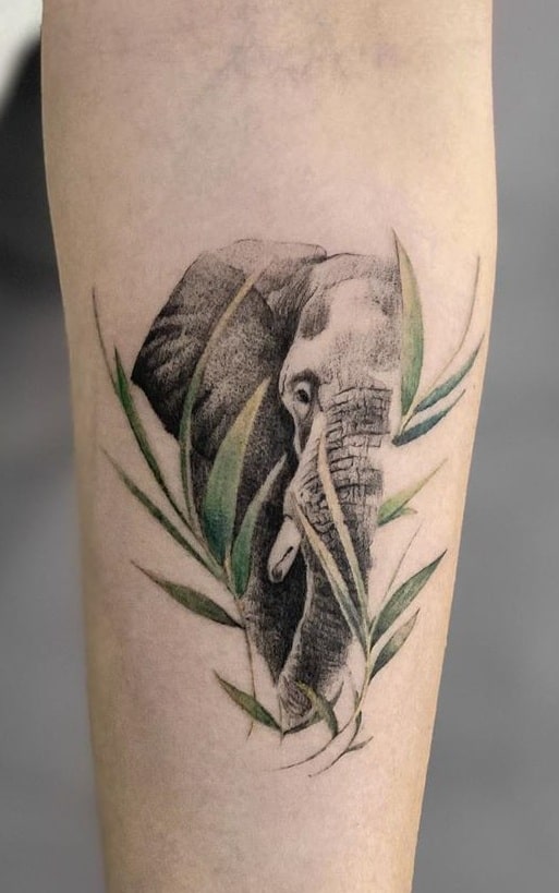 Small Elephant Head Tattoo
