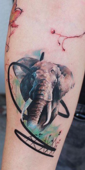 Small Elephant Head Tattoo