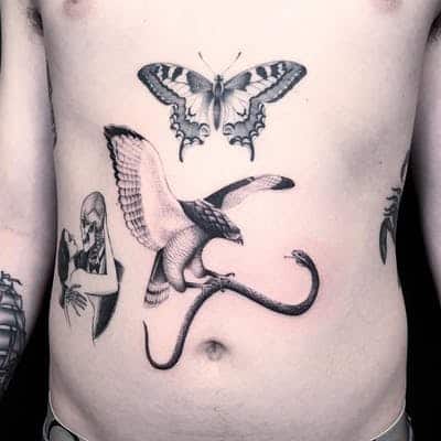 Snake & Eagle Tattoo