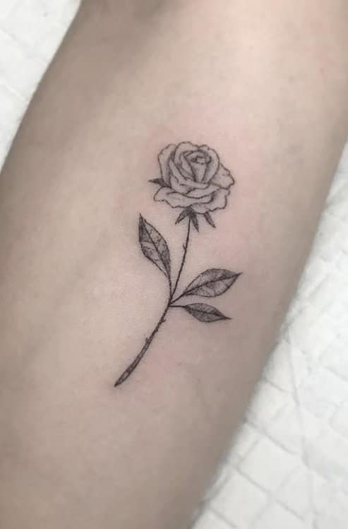 Stick & Poke Rose Tattoo