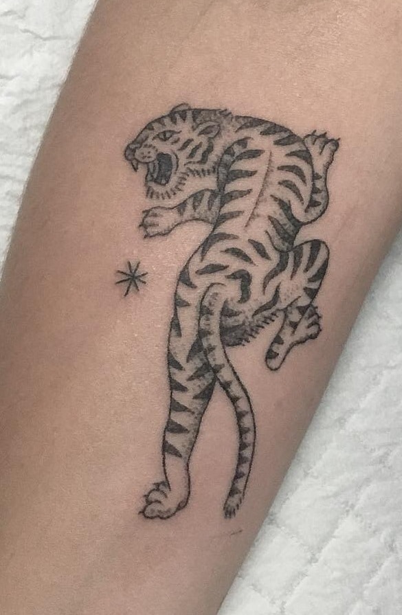 Stick & Poke Tiger Tattoo