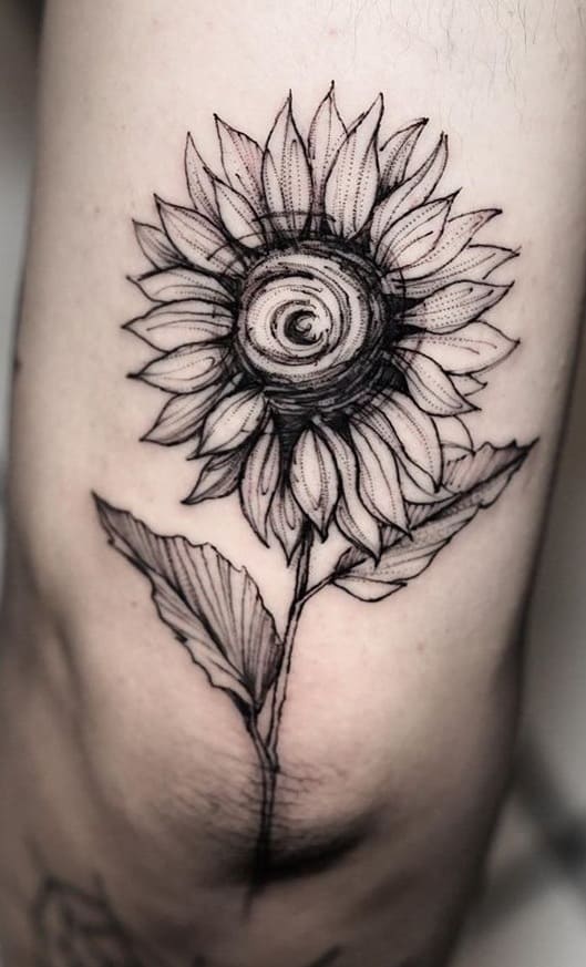 Sunflower Sketch Tattoo