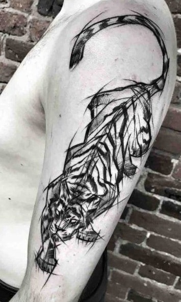 Tiger Sketch Tattoo
