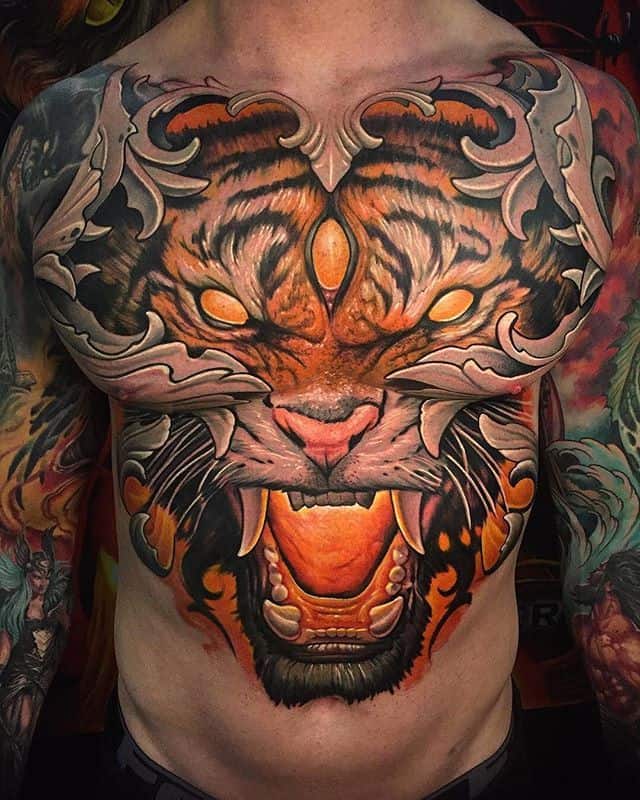 Tiger Tattoo on Chest