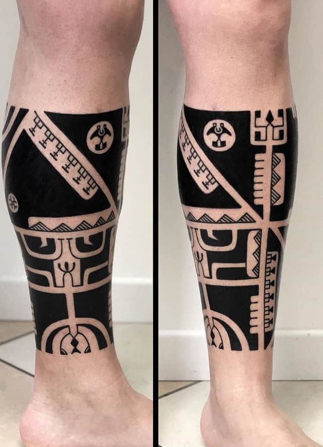 Tribal Tattoo on Calf