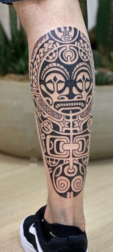 Tribal Tattoo on Calf