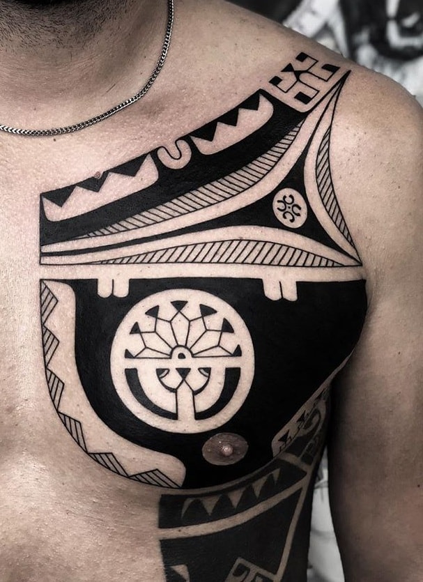 Tribal Tattoo on Chest