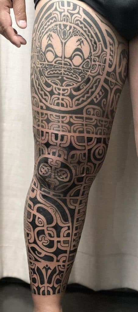 Tribal Tattoo on Leg