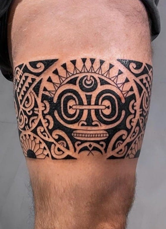 Tribal Tattoo on Thigh