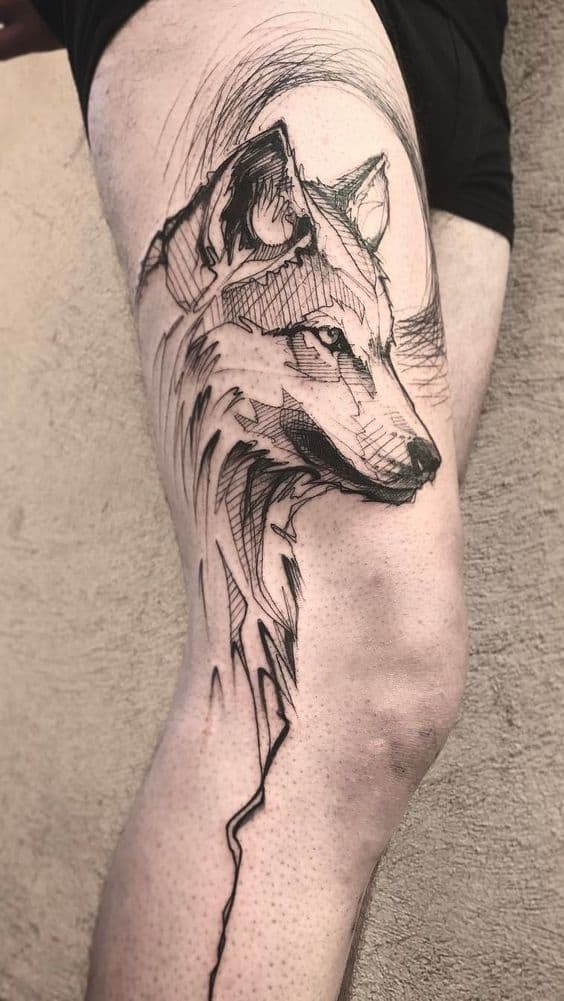 Wolf Sketch Tattoo