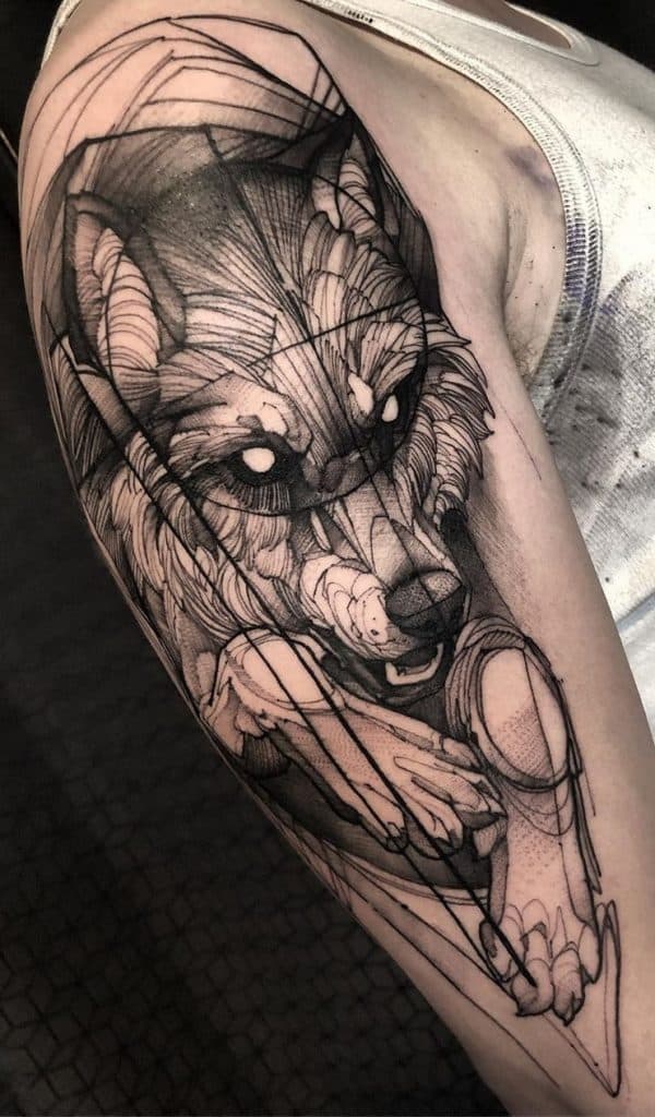 Wolf Sketch Tattoo