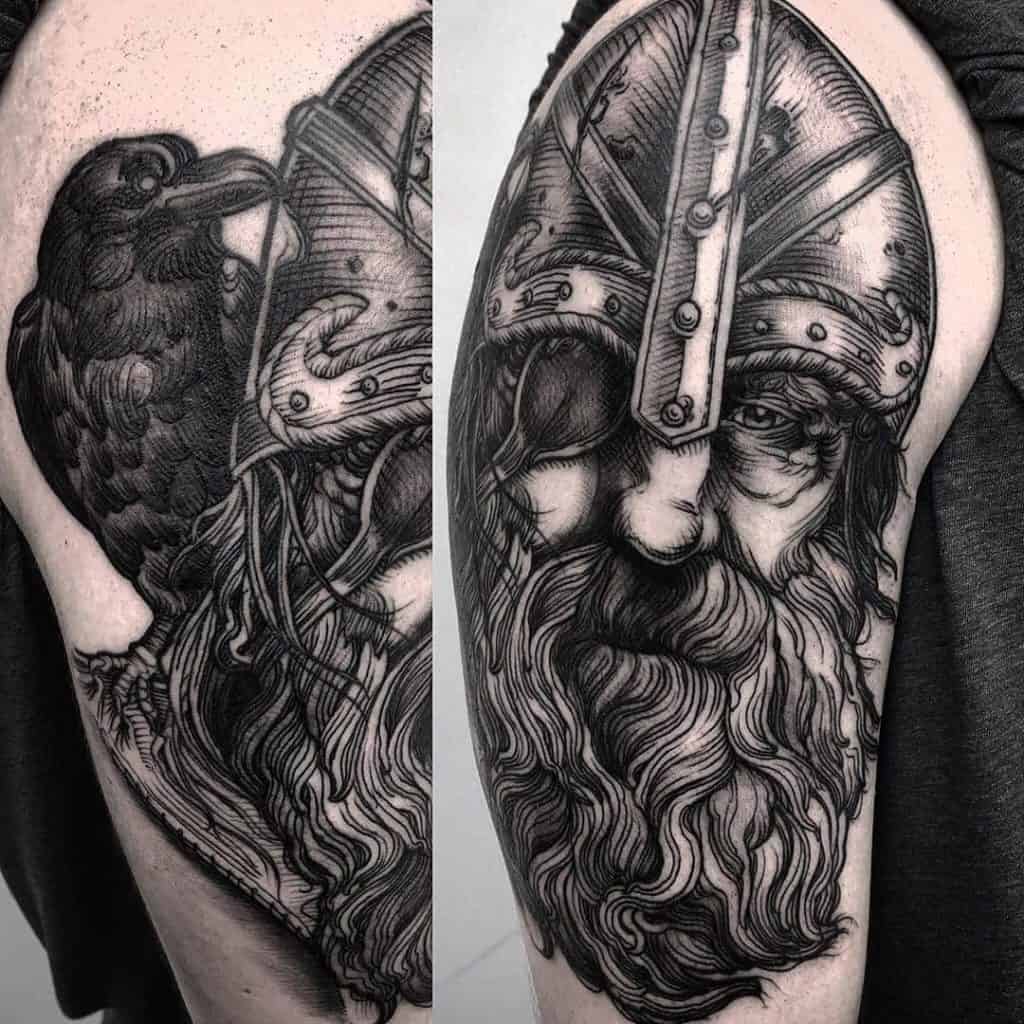 Woodcut Odin Tattoo