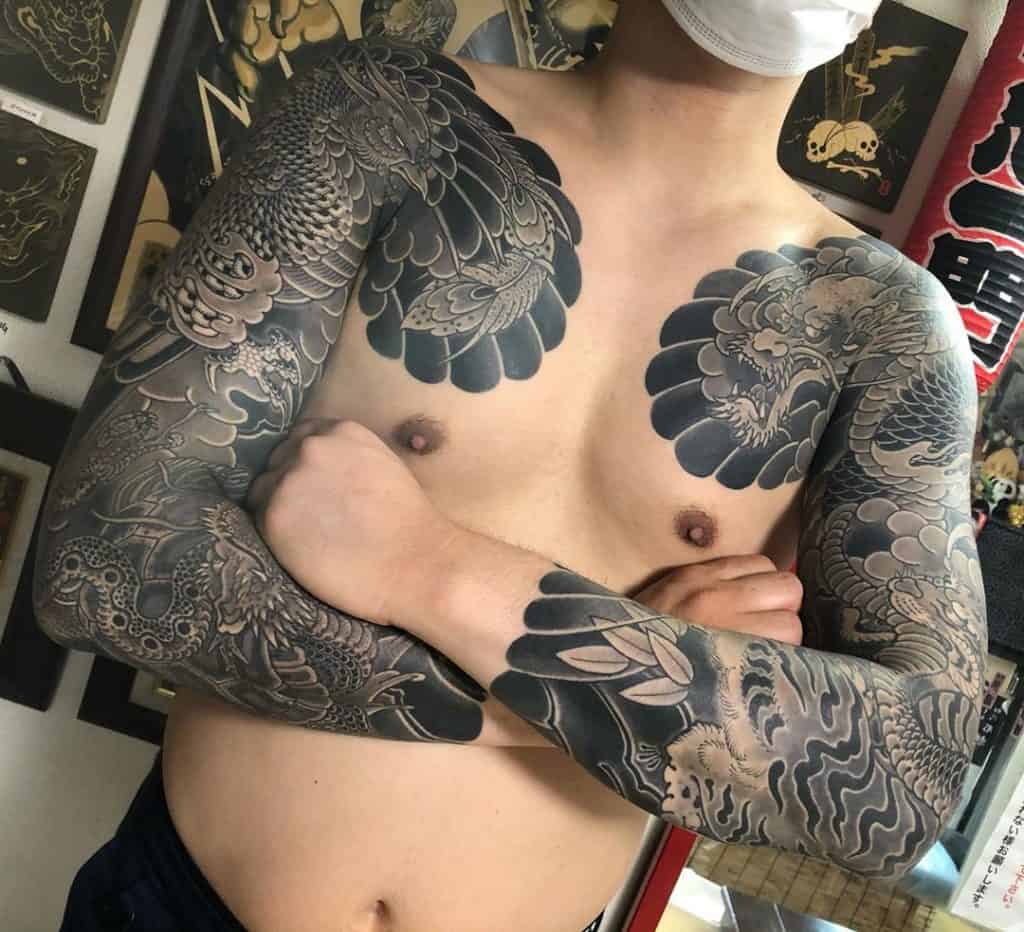 Black and Grey Japanese Tattoo