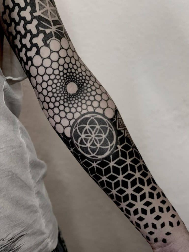 Black-work Geometric Tattoo